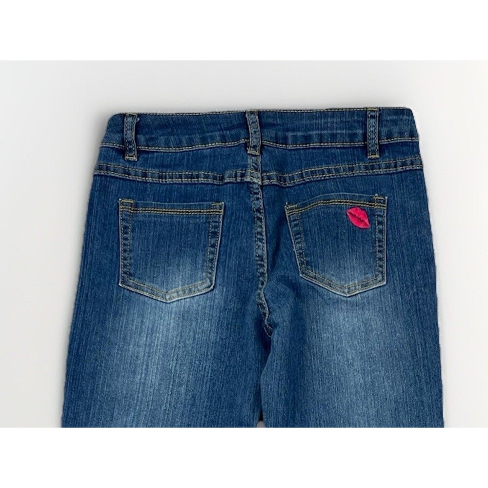 Betsey Johnson Embroidered Floral Skinny Jeans Distressed Women’s Size 14‎ - Picture 4 of 10